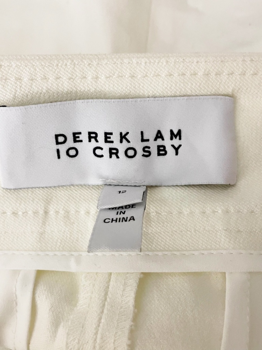 Derek Lam 10 Crosby Robertson Sailor Cotton Stretch White Gold High Rise Shorts - Picture 2 of 4
